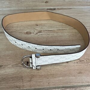 Michael Kors White Patterned Belt